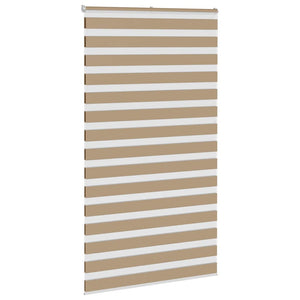 vidaXL Double Roller Blind Sand Brown 135x230 cm Fabric Width 130.9 cm Polyester