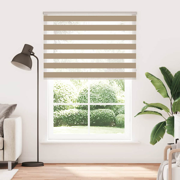 vidaXL Double Roller Blind Sand Brown 165x230 cm Fabric width 160.9 cm Polyester