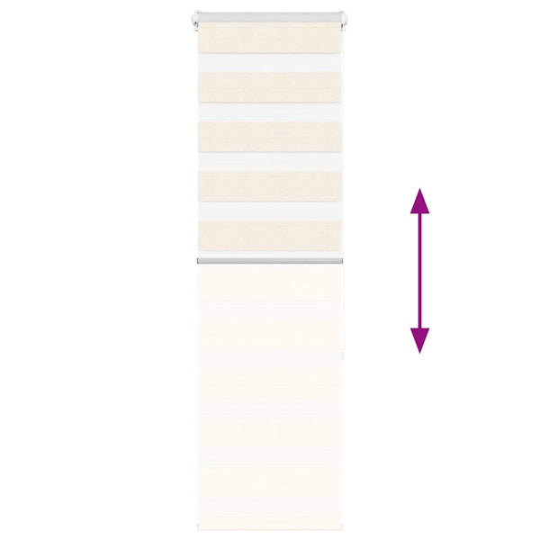 vidaXL Double Roller Blind Marble Beige 45x150 cm Fabric Width 40.9 cm Polyester