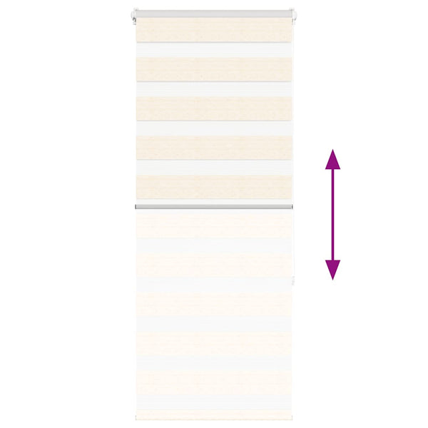 vidaXL Double Roller Blind Marble Beige 65x150 cm Fabric Width 60.9 cm Polyester