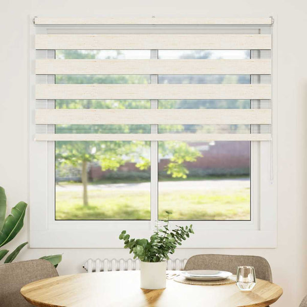 vidaXL Double Roller Blind Marble Beige 145x150cm Fabric Width 140.9 cm Polyester