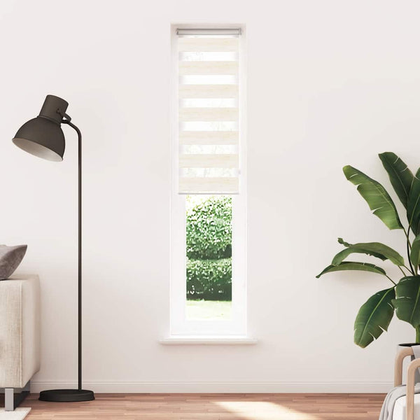 vidaXL Double Roller Blind Marble Beige 45x200 cm Fabric width 40.9 cm Polyester
