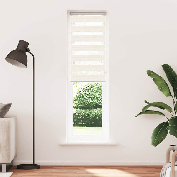 vidaXL Double Roller Blind Marble Beige 55x230 cm Fabric width 50.9 cm Polyester