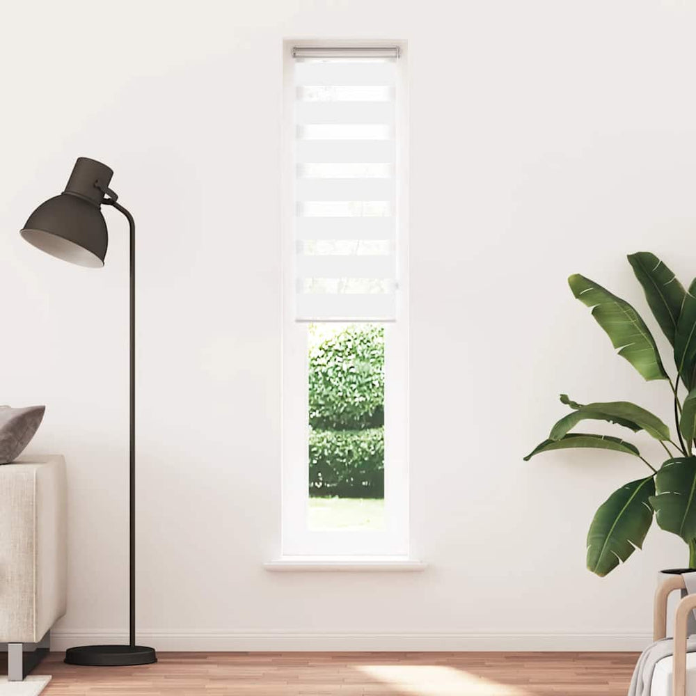 vidaXL Double Roller Blind White 45x200 cm Fabric width 40.9 cm Polyester