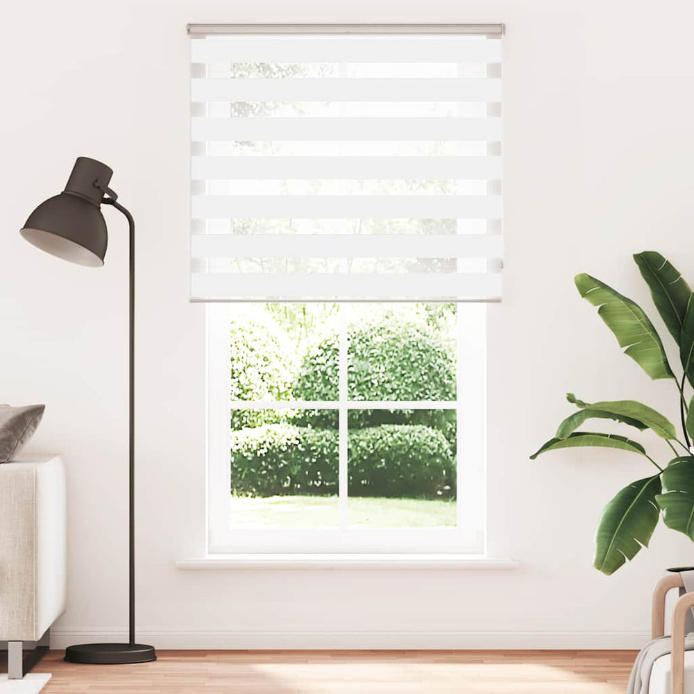vidaXL Day/Night Roller Blind White 135x200 cm Fabric Width 130.9 cm Polyester