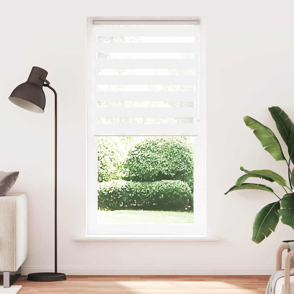 vidaXL Double Roller Blind White 105x230 cm Fabric Width 100.9 cm Polyester