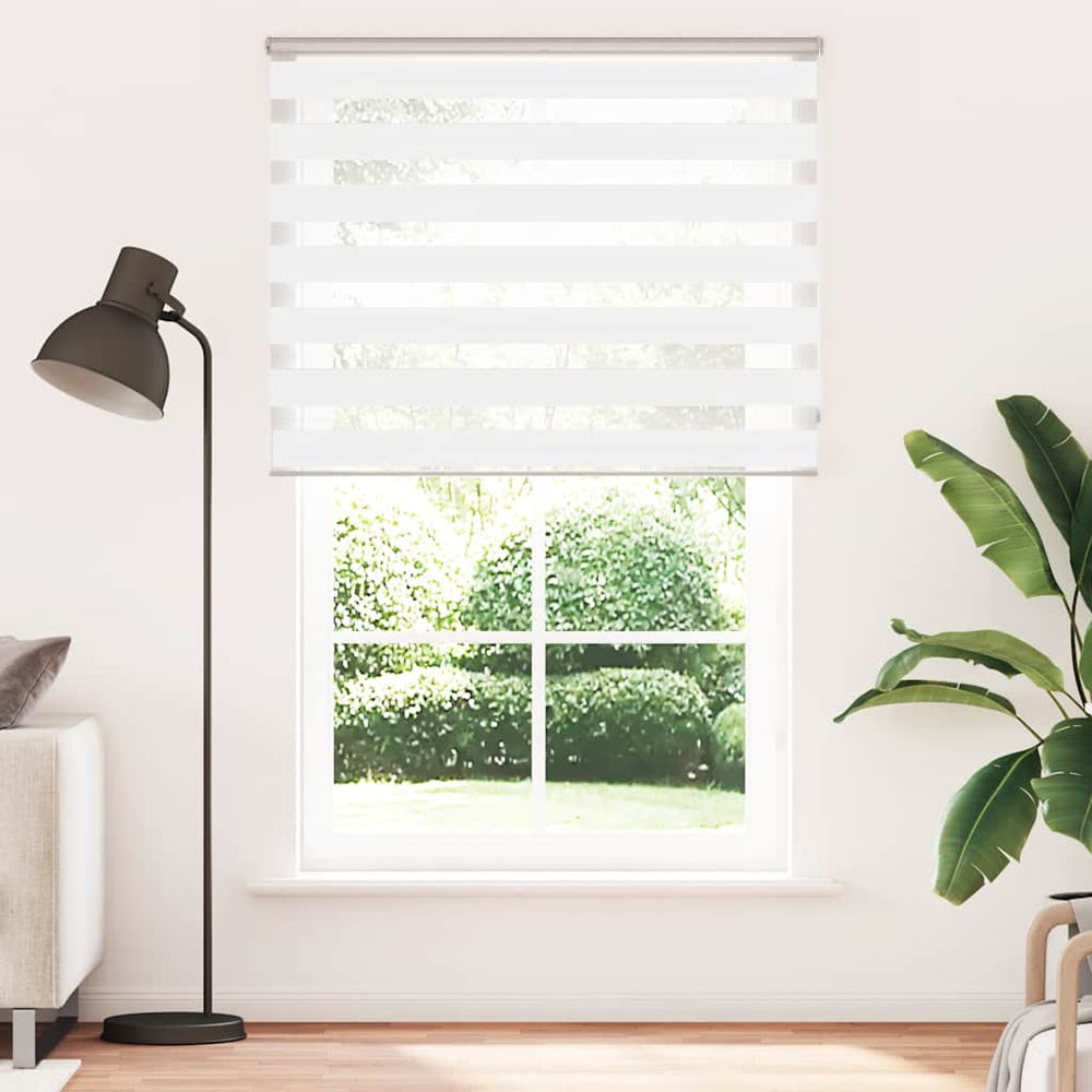 vidaXL Double Roller Blind White 145x230 cm Fabric Width 140.9 cm Polyester