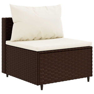 vidaXL 6-Piece Garden Lounge Set with Cushions Brown Poly Rattan