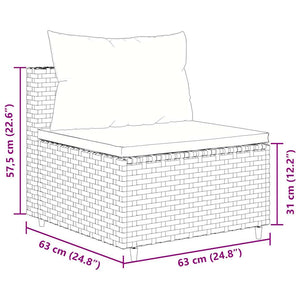 vidaXL 6-Piece Garden Lounge Set with Cushions Brown Poly Rattan