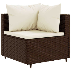 vidaXL 6-Piece Garden Lounge Set with Cushions Brown Poly Rattan