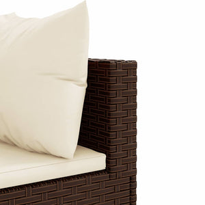 vidaXL 6-Piece Garden Lounge Set with Cushions Brown Poly Rattan