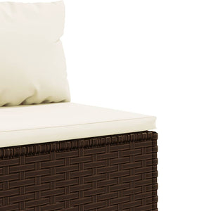 vidaXL 6-Piece Garden Lounge Set with Cushions Brown Poly Rattan
