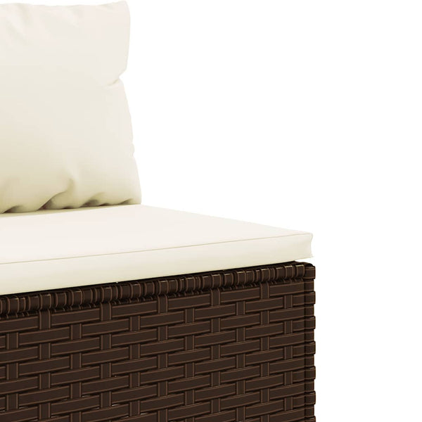 vidaXL 6-Piece Garden Lounge Set with Cushions Brown Poly Rattan