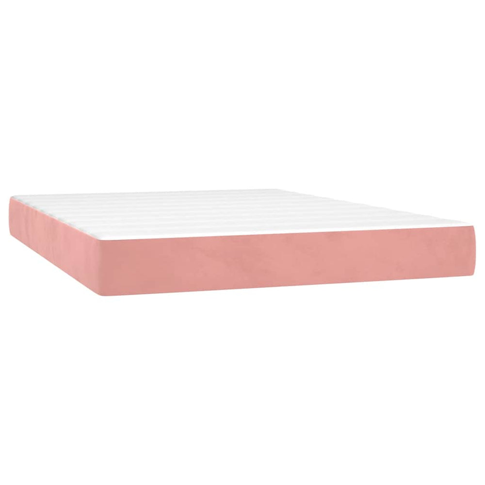 vidaXL Pocket Sprung Mattress Medium Pink 140x220x20 cm Velvet