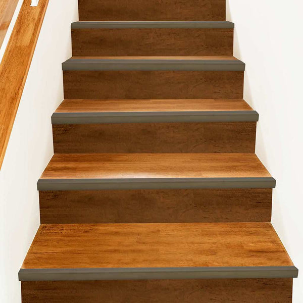 vidaXL Stair Nosing Strips 10 pcs Brown 67 x 3.5 x 3 cm Aluminium
