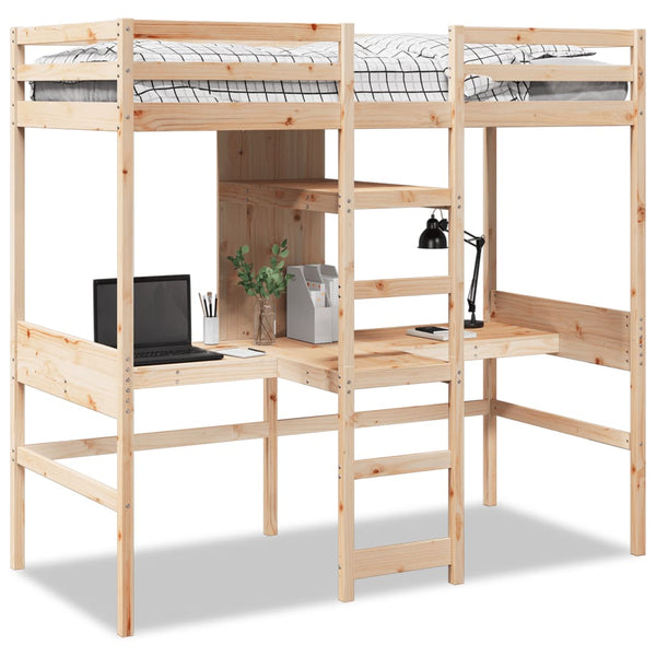 vidaXL Loft Bed Frame without Mattress 80x200 cm Solid Pine Wood