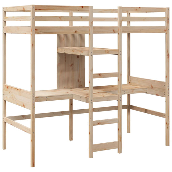 vidaXL Loft Bed Frame without Mattress 80x200 cm Solid Pine Wood