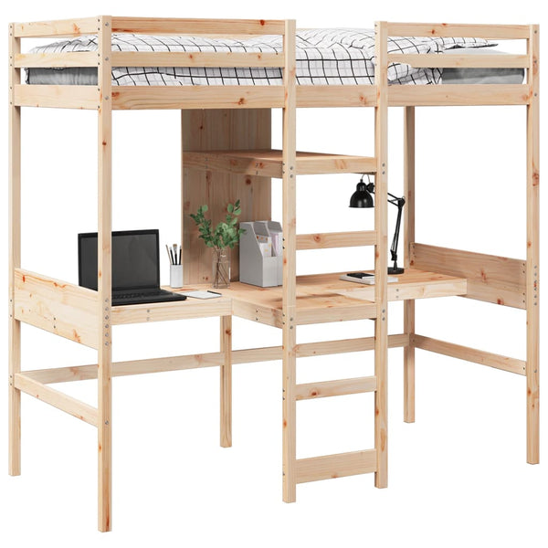vidaXL Loft Bed Frame without Mattress 80x200 cm Solid Pine Wood