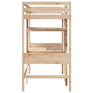 vidaXL Loft Bed Frame without Mattress 80x200 cm Solid Pine Wood