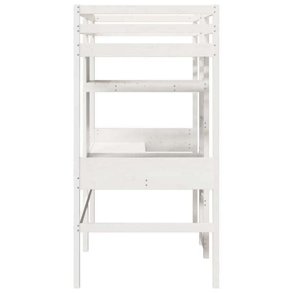 vidaXL Loft Bed Frame No Mattress White 80x200 cm Solid Pine Wood