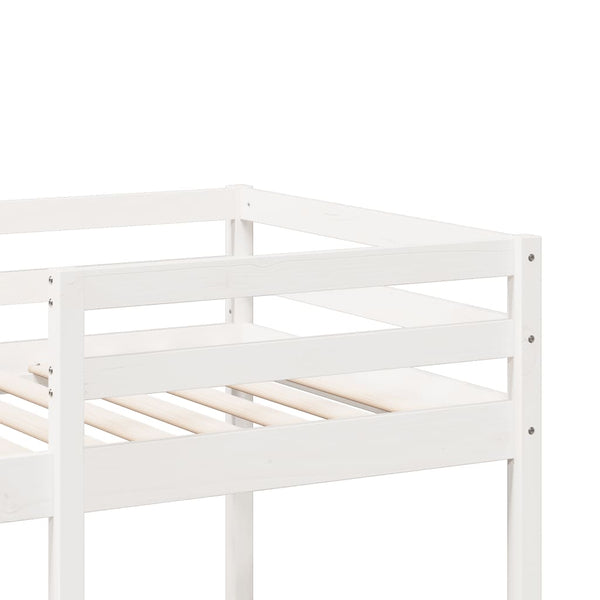 vidaXL Loft Bed Frame No Mattress White 80x200 cm Solid Pine Wood