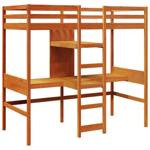 vidaXL Loft Bed without Mattress Wax Brown 80x200 cm Solid Pine Wood