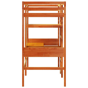vidaXL Loft Bed without Mattress Wax Brown 80x200 cm Solid Pine Wood