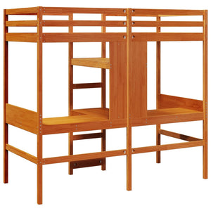 vidaXL Loft Bed without Mattress Wax Brown 80x200 cm Solid Pine Wood