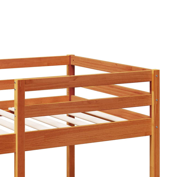 vidaXL Loft Bed without Mattress Wax Brown 80x200 cm Solid Pine Wood