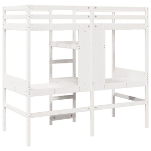 vidaXL Loft Bed Frame No Mattress White 90x190 cm Solid Pine Wood