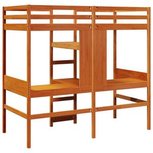 vidaXL Loft Bed Without Mattress Waxed Brown 90x190 cm Solid Pine Wood