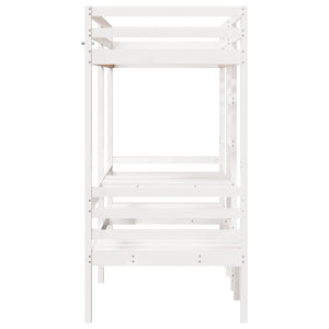 vidaXL Loft Bed with Desk & Chairs White 90x190 cm Pine Wood