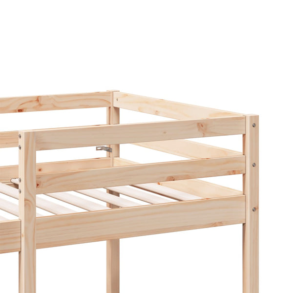 vidaXL Loft Bed with Desk & Chairs 75x190 cm Solid Pine Wood