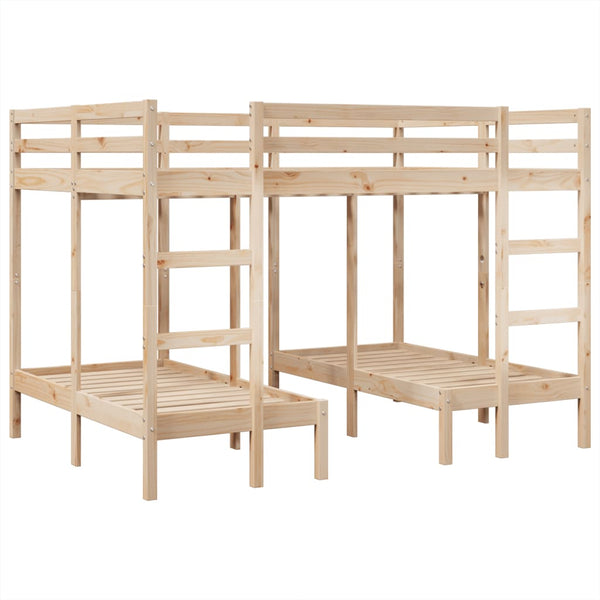vidaXL Triple Bunk Bed 140x200/70x140 cm Solid Pine Wood