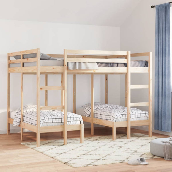 vidaXL Triple Bunk Bed 140x200/70x140 cm Solid Pine Wood