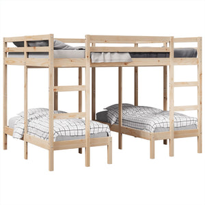 vidaXL Triple Bunk Bed 140x200/70x140 cm Solid Pine Wood