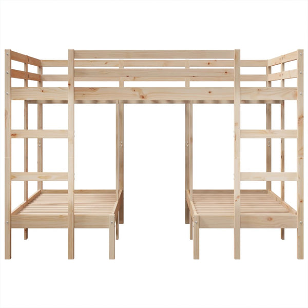 vidaXL Triple Bunk Bed 140x200/70x140 cm Solid Pine Wood