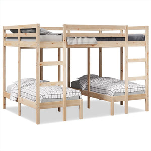 vidaXL Triple Bunk Bed 140x200/70x140 cm Solid Pine Wood