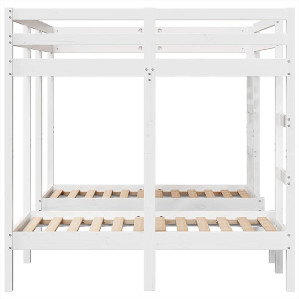 vidaXL Triple Bunk Bed White 140x200/70x140 cm Solid Pine Wood
