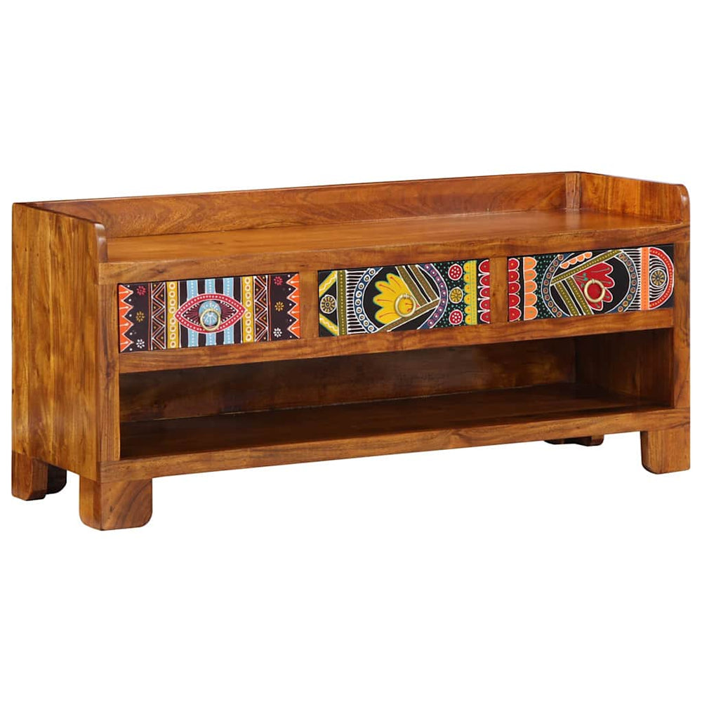 Schuhbank Honigbraun Akazie Massivholz 100cm