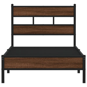 vidaXL Bed Frame without Mattress Brown Oak 107x200 cm Engineered Wood