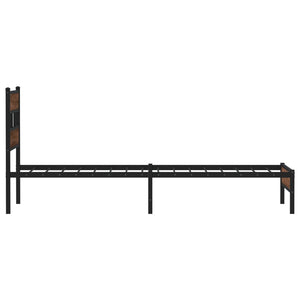 vidaXL Bed Frame without Mattress Brown Oak 107x200 cm Engineered Wood