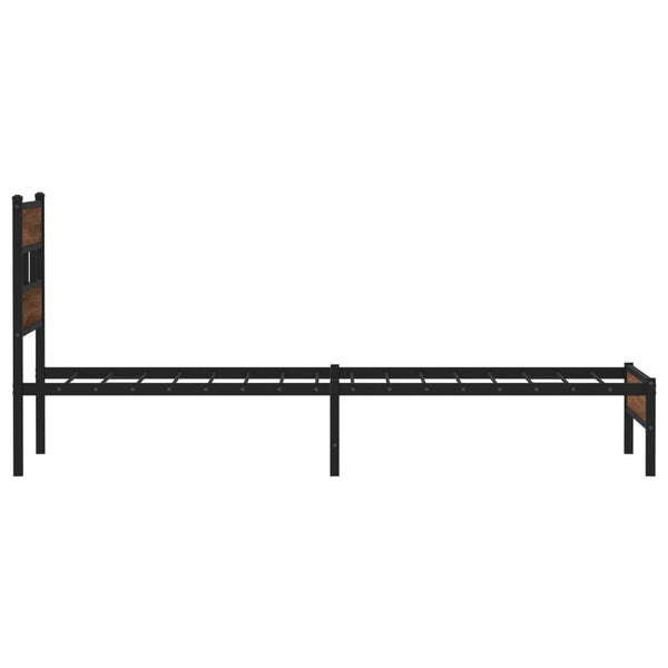 vidaXL Bed Frame without Mattress Brown Oak 107x200 cm Engineered Wood