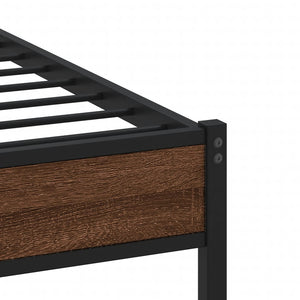 vidaXL Bed Frame without Mattress Brown Oak 107x200 cm Engineered Wood