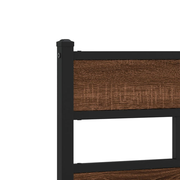 vidaXL Bed Frame without Mattress Brown Oak 107x200 cm Engineered Wood