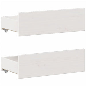 vidaXL Solid Wood Bed Frame without Mattress with Headboard White 180x200 cm