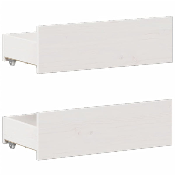 vidaXL Solid Wood Bed Frame without Mattress with Headboard White 180x200 cm