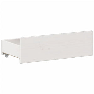 vidaXL Solid Wood Bed Frame without Mattress with Headboard White 180x200 cm