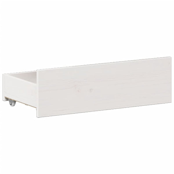 vidaXL Solid Wood Bed Frame without Mattress with Headboard White 180x200 cm