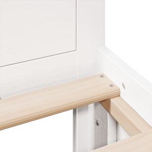 vidaXL Solid Wood Bed Frame without Mattress with Headboard White 180x200 cm